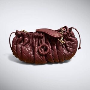 Elegant BCBG MaxAzria Quilted Burgundy Women's Bag Excellent Condition